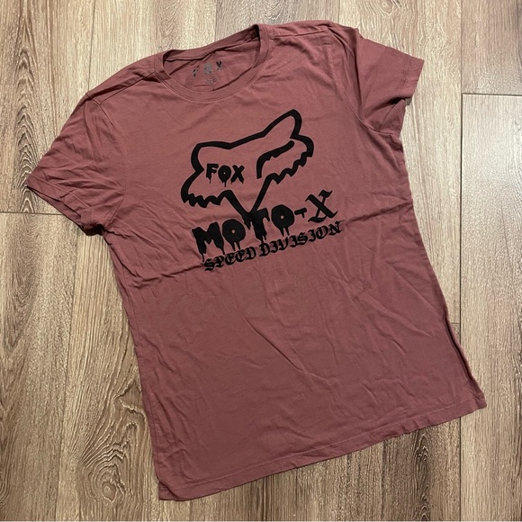 Fox Short Sleeve “Moto X Speed Division” Maroon and Black Large - Picture 1 of 3